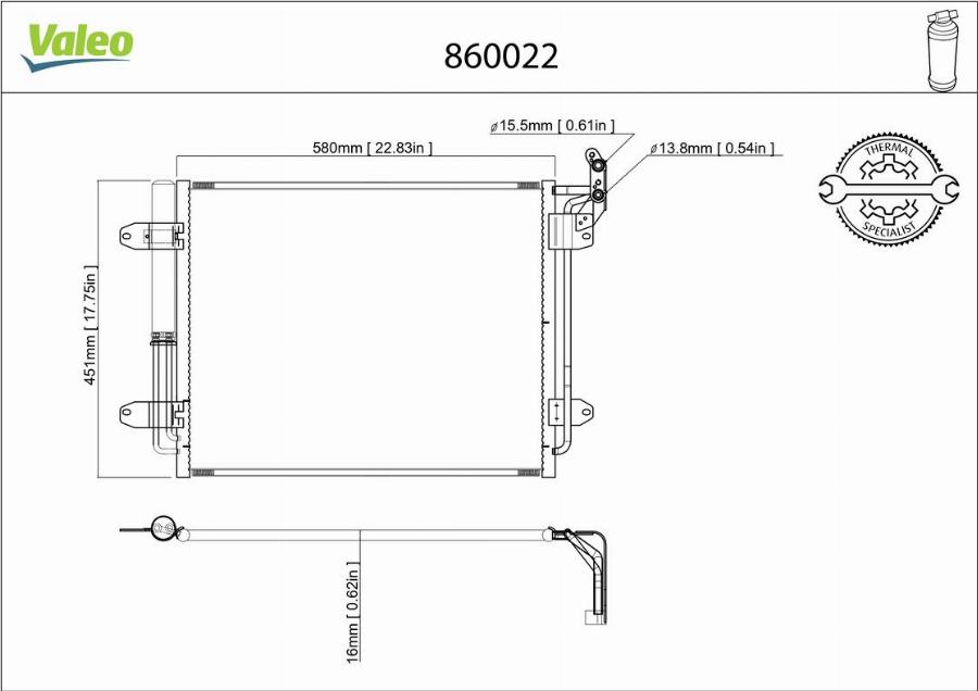 Valeo 860022 - Condenser, air conditioning car-mod.net