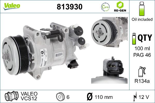 VALEO 813930 - Compressor, air conditioning car-mod.net