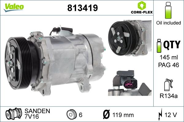 Valeo 813419 - Compressor, air conditioning car-mod.net
