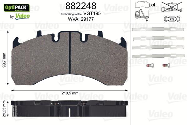 VALEO 882248 - Brake Pad Set, disc brake car-mod.net