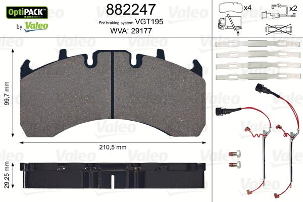 VALEO 882247 - Brake Pad Set, disc brake car-mod.net