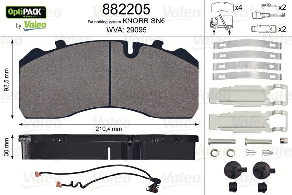 Valeo 882205 - Brake Pad Set, disc brake car-mod.net
