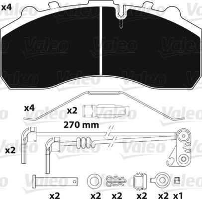 Valeo 882202 - Brake Pad Set, disc brake car-mod.net