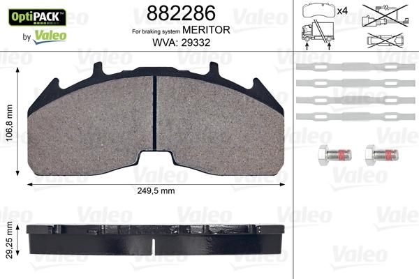 VALEO 882286 - Brake Pad Set, disc brake car-mod.net