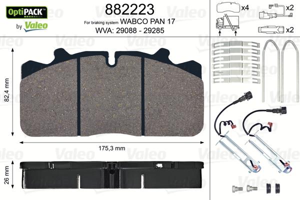 Valeo 882223 - Brake Pad Set, disc brake car-mod.net
