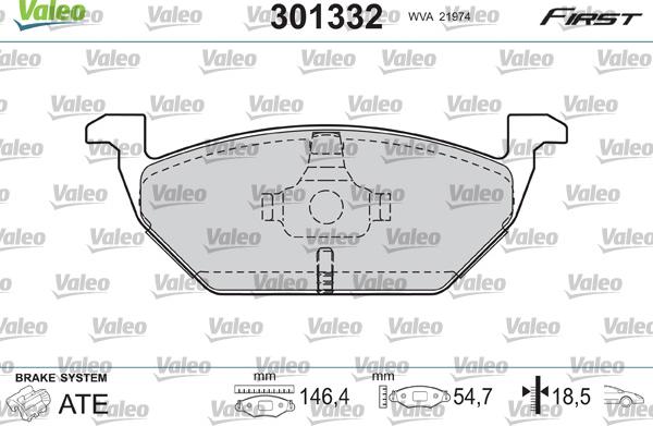 Valeo 301332 - Brake Pad Set, disc brake car-mod.net