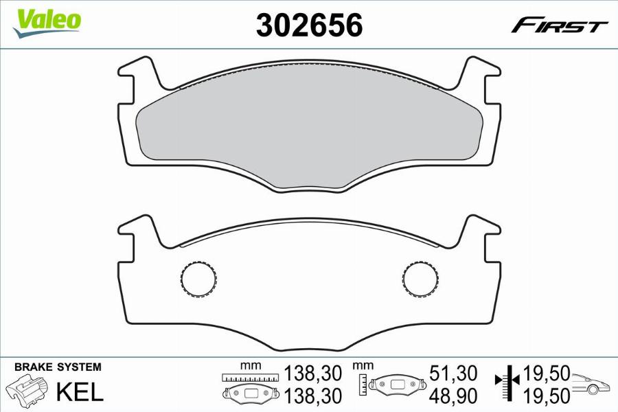Valeo 302656 - Brake Pad Set, disc brake car-mod.net