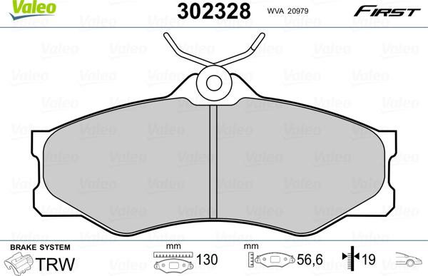 Valeo 302328 - Brake Pad Set, disc brake car-mod.net