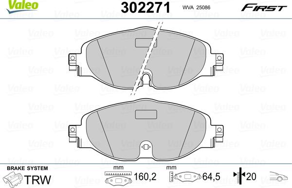 Valeo 302271 - Brake Pad Set, disc brake car-mod.net