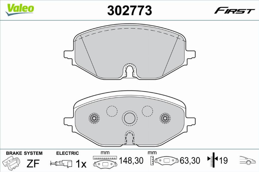 Valeo 302773 - Brake Pad Set, disc brake car-mod.net