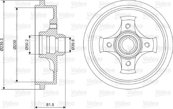 Valeo 237049 - Brake Drum car-mod.net