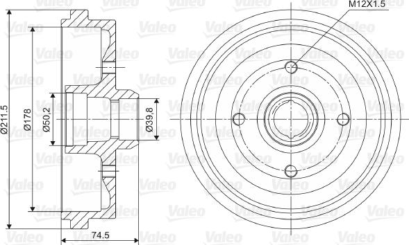 Valeo 237009 - Brake Drum car-mod.net