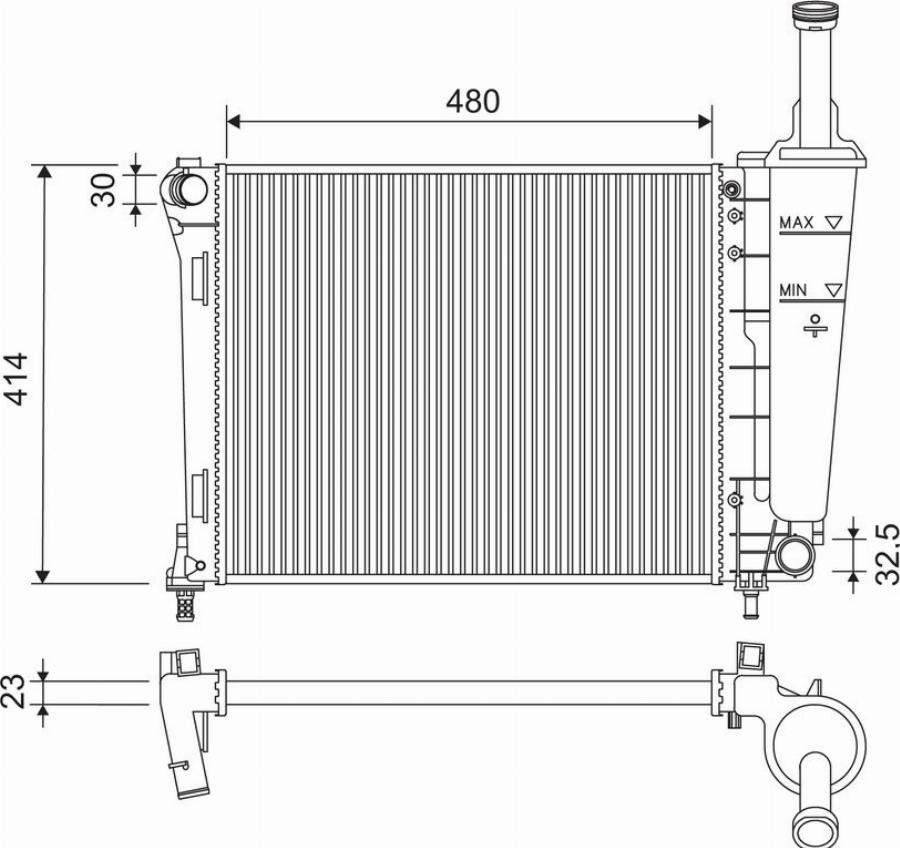 CARRO 020206300 - Radiator, engine cooling car-mod.net