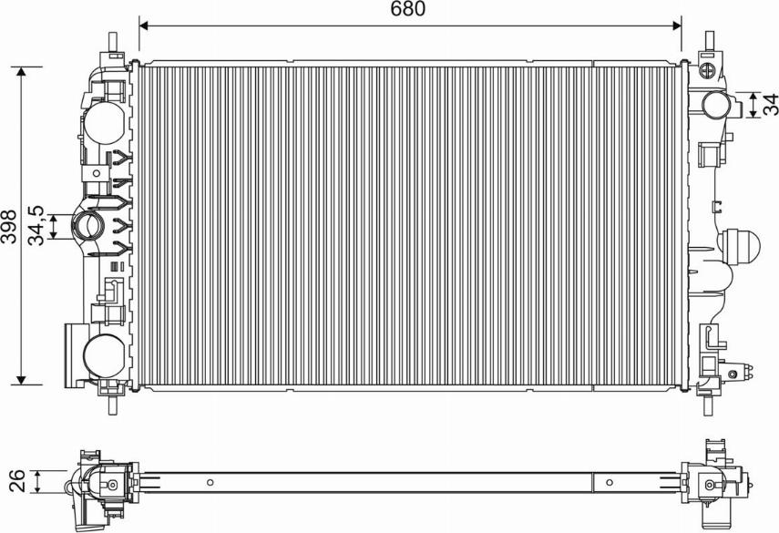 Valeo 701229 - Radiator, engine cooling car-mod.net