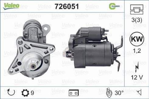 Valeo 726051 - Starter car-mod.net
