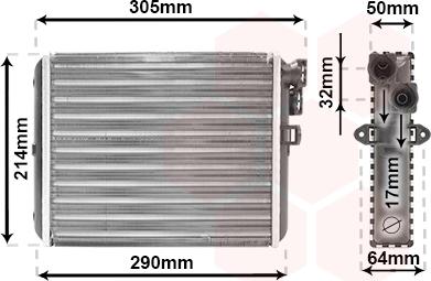 Van Wezel 59006110 - Heat Exchanger, interior heating car-mod.net