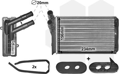 Van Wezel 58006060 - Heat Exchanger, interior heating car-mod.net