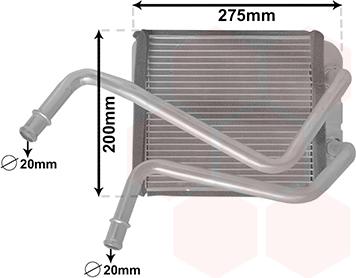 Van Wezel 58006378 - Heat Exchanger, interior heating car-mod.net