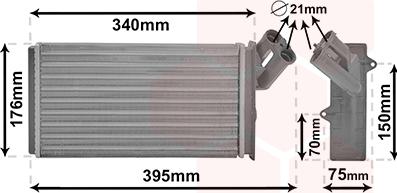 Van Wezel 09006129 - Heat Exchanger, interior heating car-mod.net