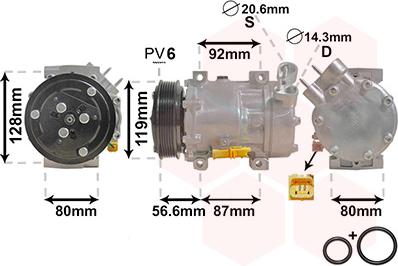 Van Wezel 0900K238 - Compressor, air conditioning car-mod.net