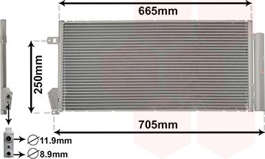 Van Wezel 17005396 - Condenser, air conditioning car-mod.net