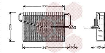 Van Wezel 3000V329 - Evaporator, air conditioning car-mod.net