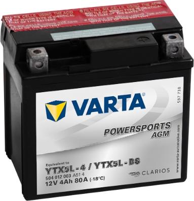 Varta 504012003A514 - Starter Battery car-mod.net
