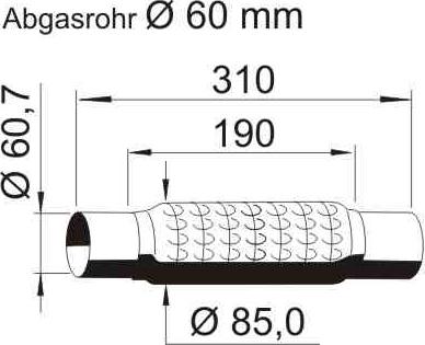 VEGAZ UFR-640 - Flex Hose, exhaust system car-mod.net