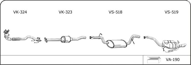 VEGAZ VW264 - Exhaust System car-mod.net