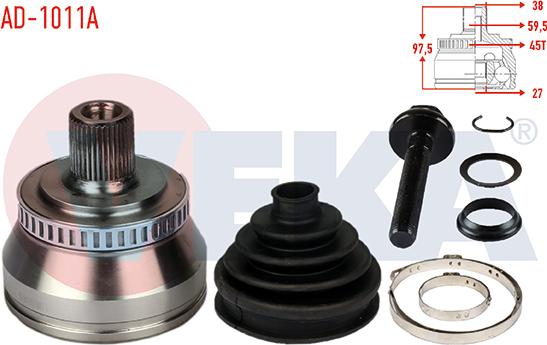 Veka AD-1011A - CV Joint Kit, drive shaft car-mod.net