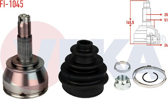 Veka FI-1045 - CV Joint Kit, drive shaft car-mod.net