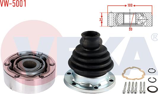 Veka VW-5001 - CV Joint Kit, drive shaft car-mod.net