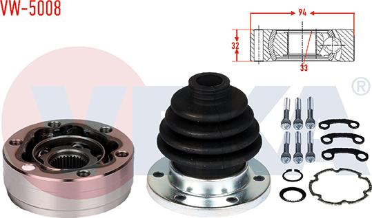 Veka VW-5008 - CV Joint Kit, drive shaft car-mod.net