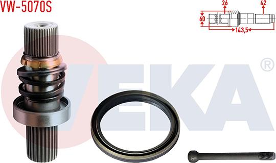 Veka VW-5070S - CV Joint Kit, drive shaft car-mod.net