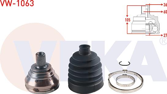 Veka VW-1063 - CV Joint Kit, drive shaft car-mod.net