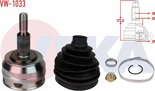 Veka VW-1033 - CV Joint Kit, drive shaft car-mod.net