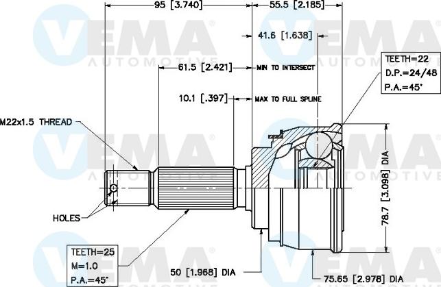 VEMA 18433 - CV Joint Kit, drive shaft car-mod.net