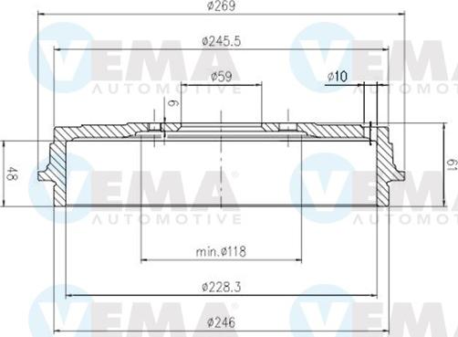 VEMA 801502 - Brake Drum car-mod.net