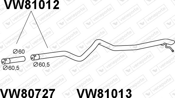 Veneporte VW81012 - Exhaust Pipe car-mod.net