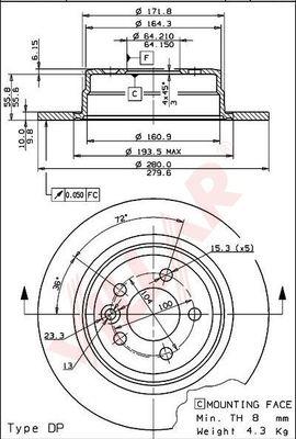 Villar 628.1439 - Brake Disc car-mod.net