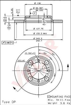 DJ Parts BD2406 - Brake Disc car-mod.net