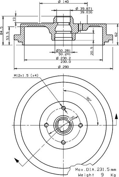Villar 627.0073 - Brake Drum car-mod.net