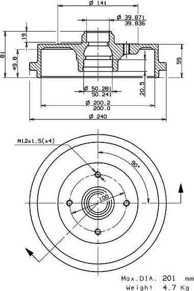 Villar 627.0072 - Brake Drum car-mod.net