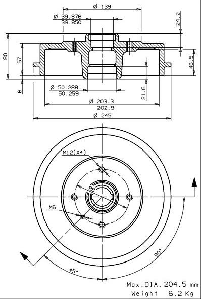 Villar 627.0250 - Brake Drum car-mod.net