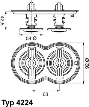 WAHLER 4224.80D - Coolant thermostat / housing car-mod.net