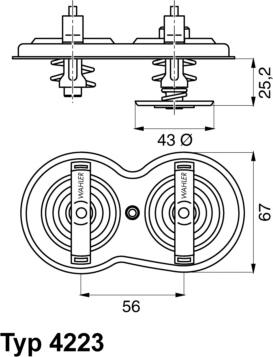 WAHLER 4223.83D - Coolant thermostat / housing car-mod.net