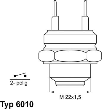 WAHLER 6010.92D - Temperature Switch, radiator / air conditioner fan car-mod.net