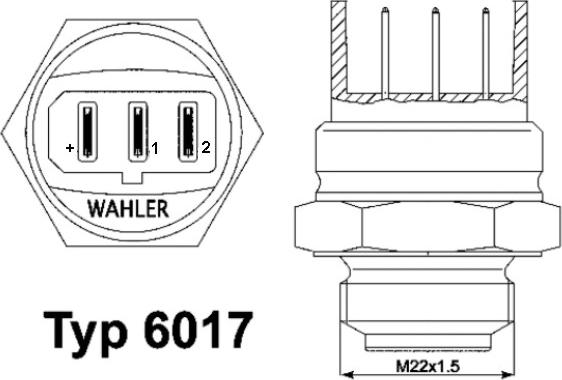 WAHLER 6017.95D - Temperature Switch, radiator / air conditioner fan car-mod.net