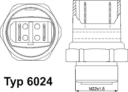 WAHLER 6024.95D - Temperature Switch, radiator / air conditioner fan car-mod.net