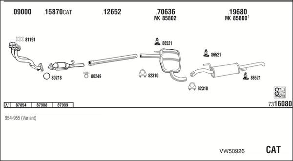Walker VW50926 - Exhaust System car-mod.net